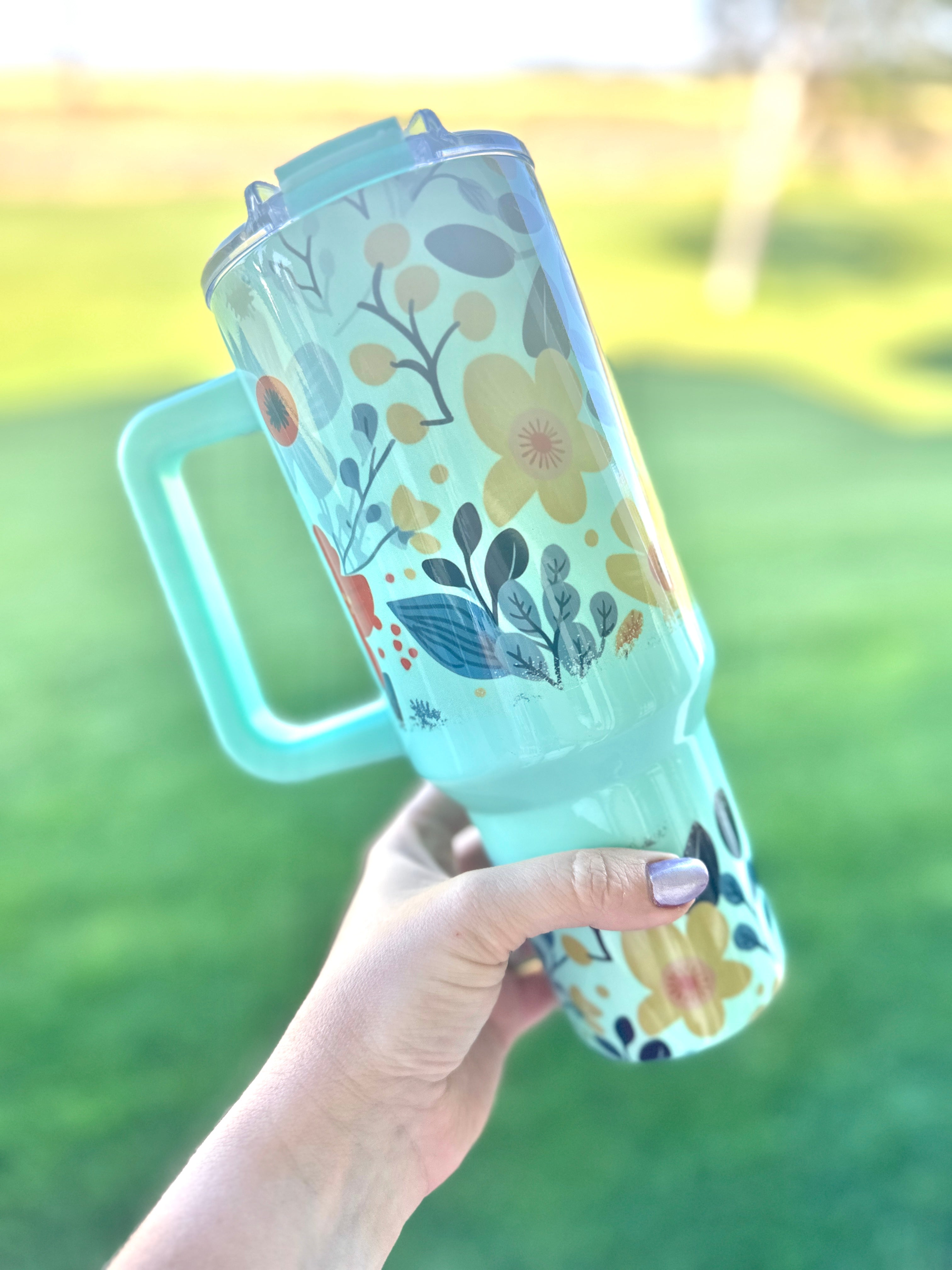 Mint Floral 4.0 Style 40 oz Tumbler
