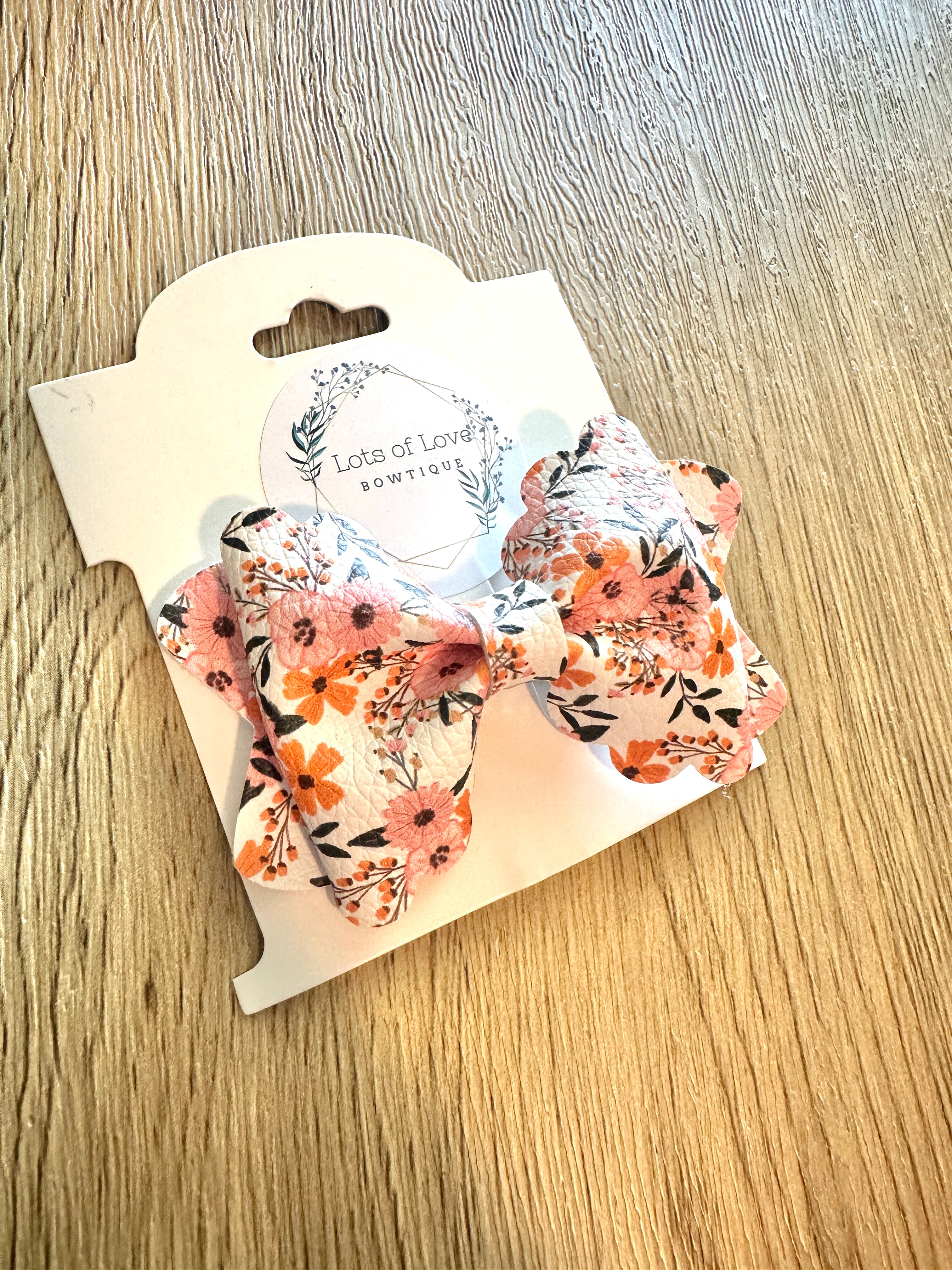 Orange and Pink Floral Grace Bow