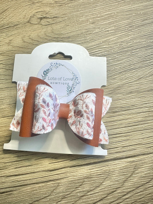 Rust Velvet Floral Top Payton Bow