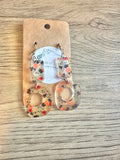 Light Blue Floral Oval Drop Earrings