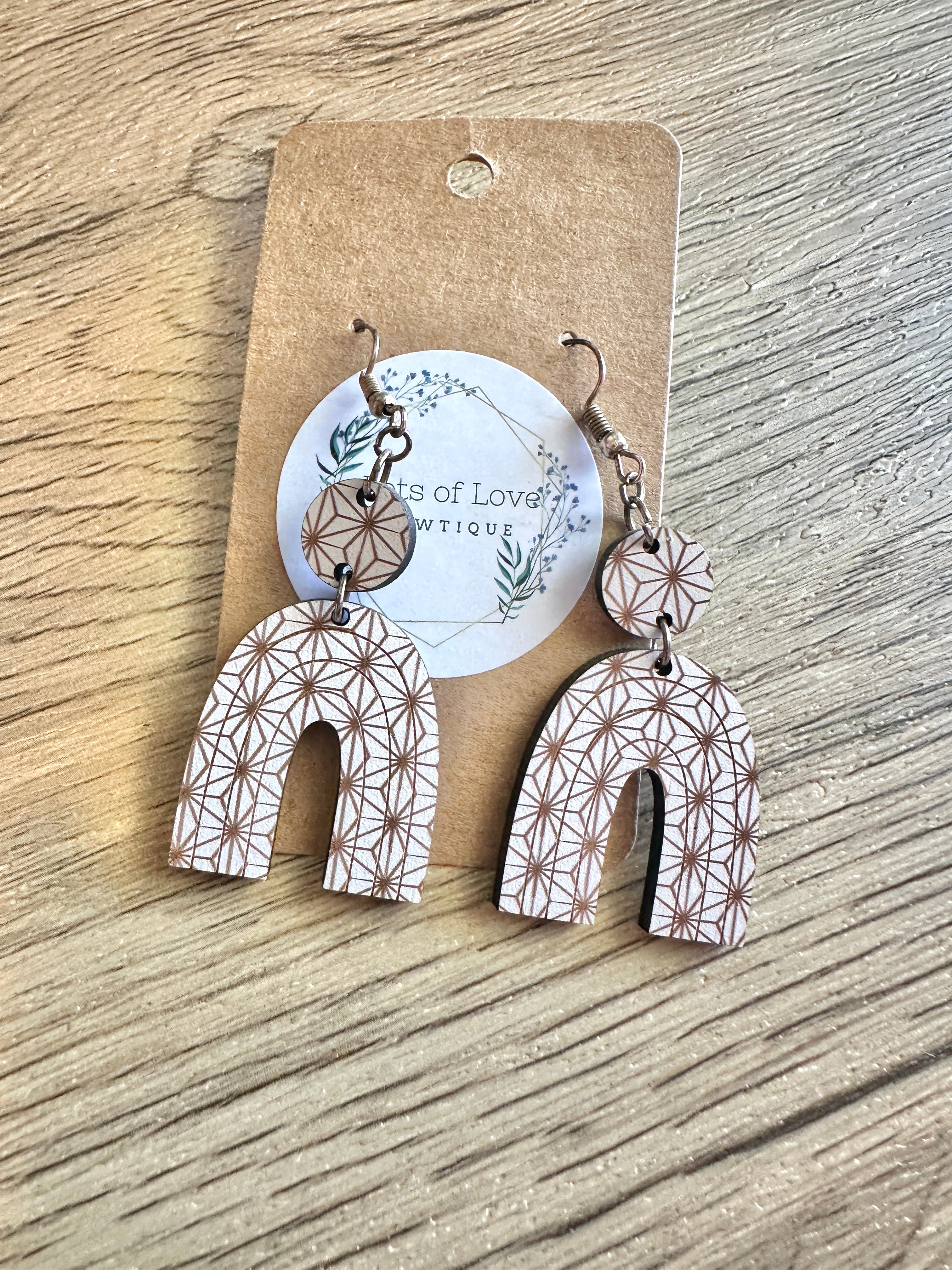Gold Geo Lines Rainbow Earrings