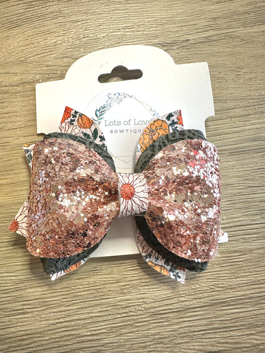 Fall Floral Glitter Top Phoebe Bow