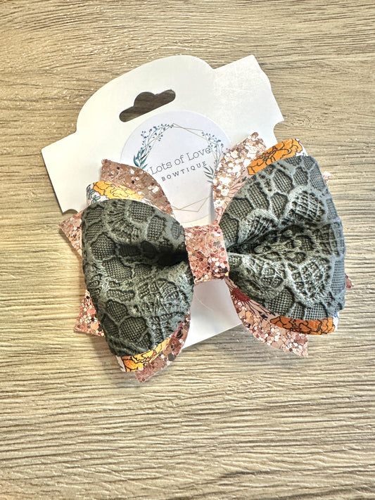 Fall Floral  Lace Top Phoebe Bow