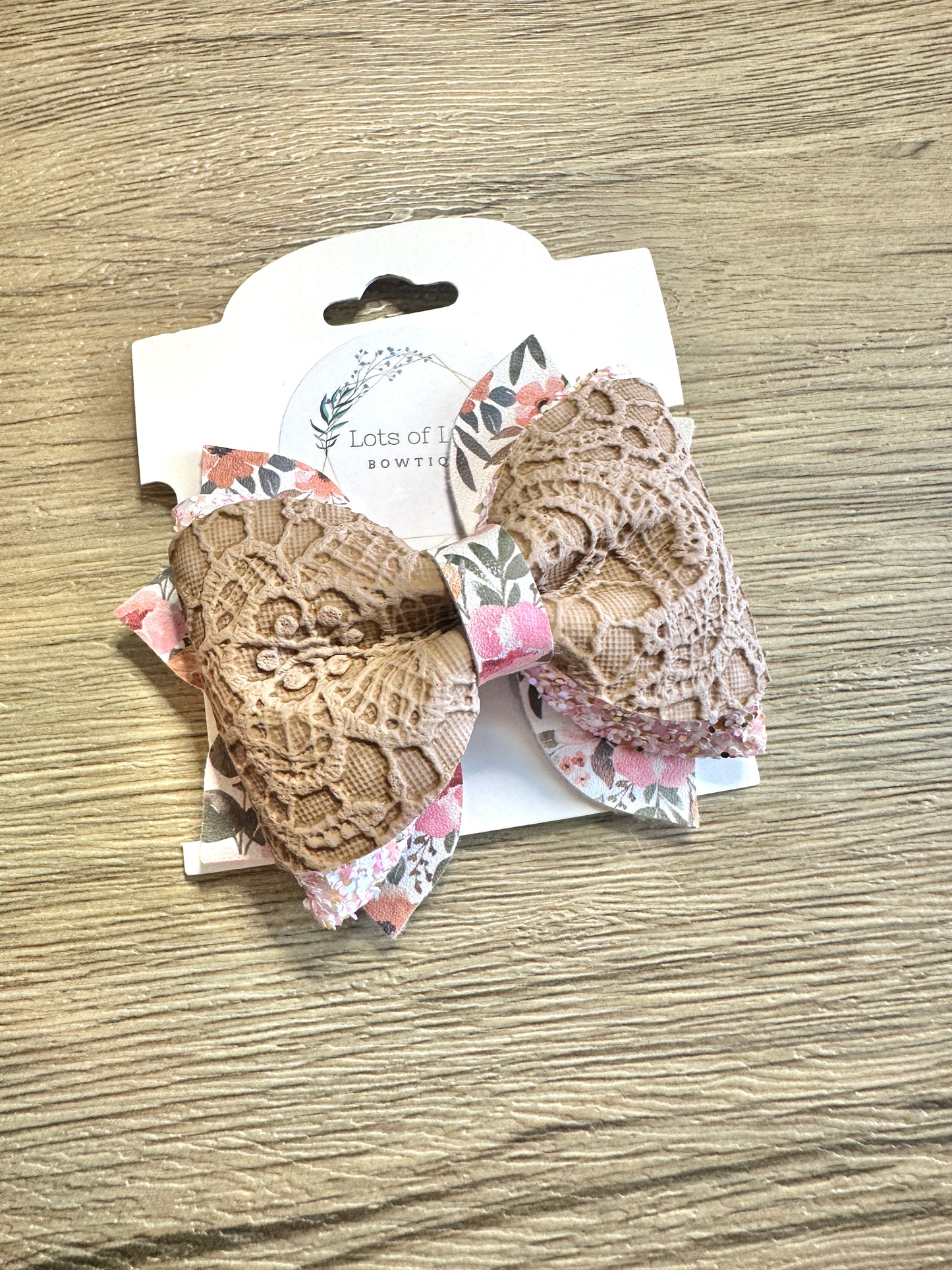 Pink Floral Lace Top Phoebe Bow