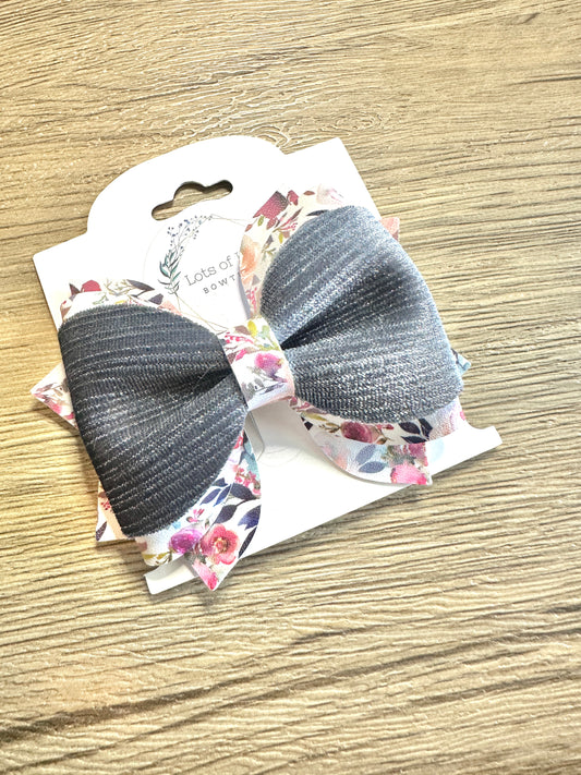 Maroon Floral Phoebe Bow