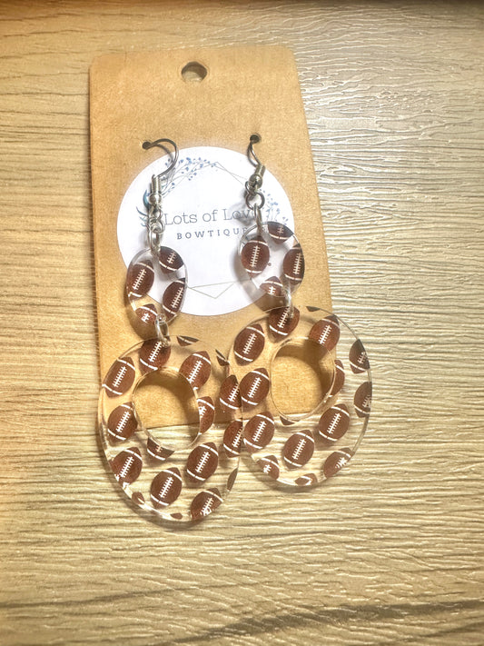 Football Oval Drop Earrings