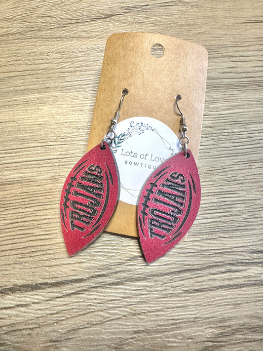 Trojan Football Earrings