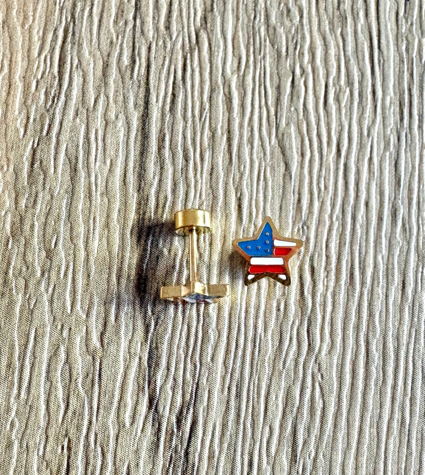 Patriotic Star Flat Back Stud Earings