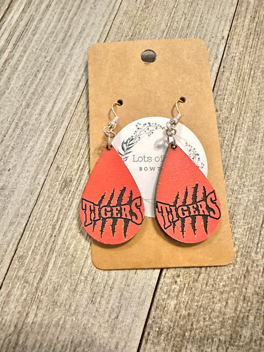 Tigers Small Horizontal Teardrop Earrings