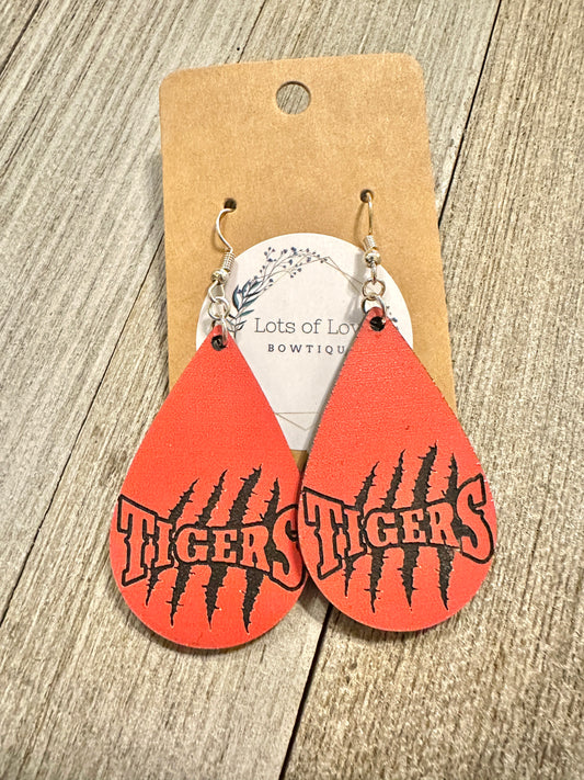 Tigers Horizontal Teardrop Earrings
