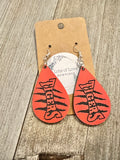 Tigers Vertical Teardrop Earrings