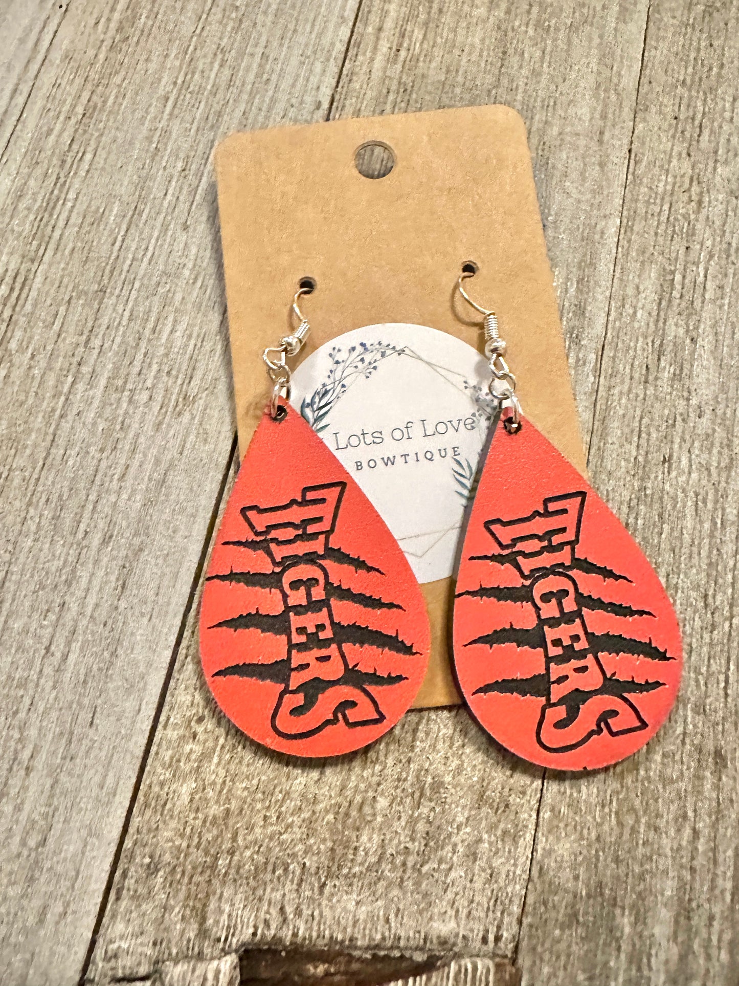 Tigers Vertical Teardrop Earrings