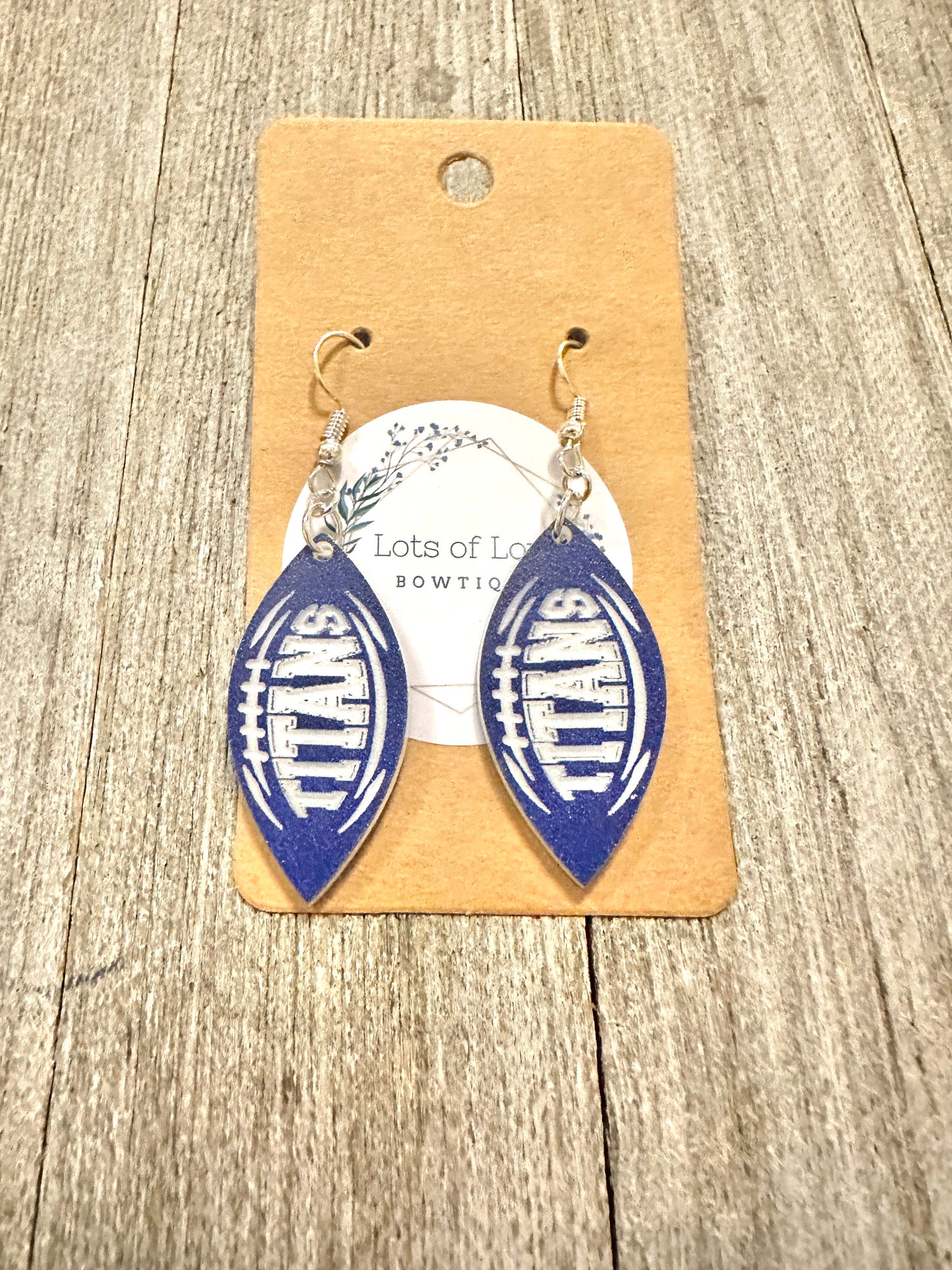 Titans Small Football Earrings