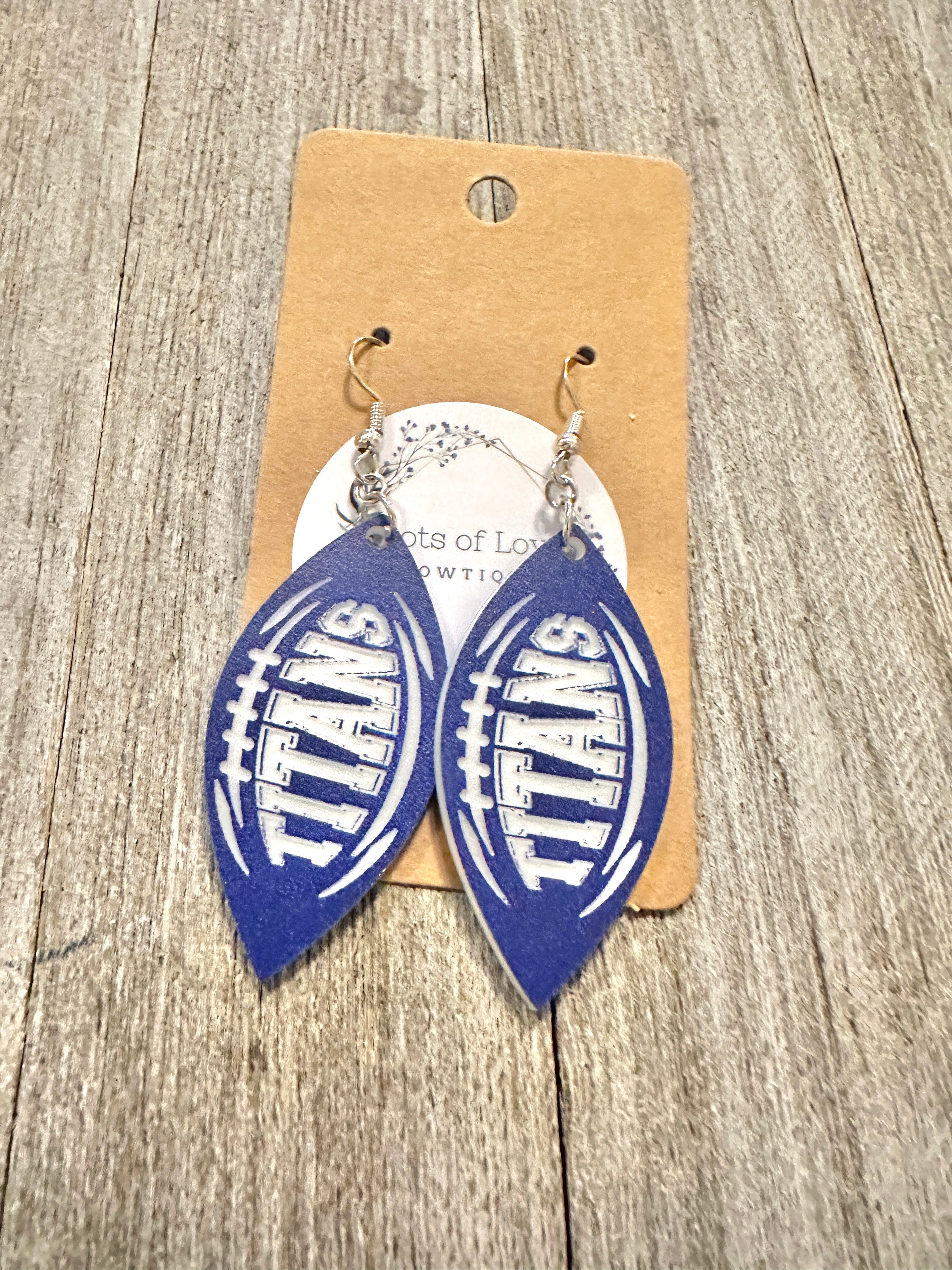 Titans Football Earrings