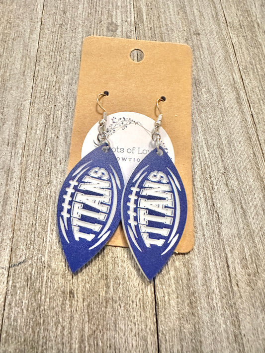 Titans Football Earrings