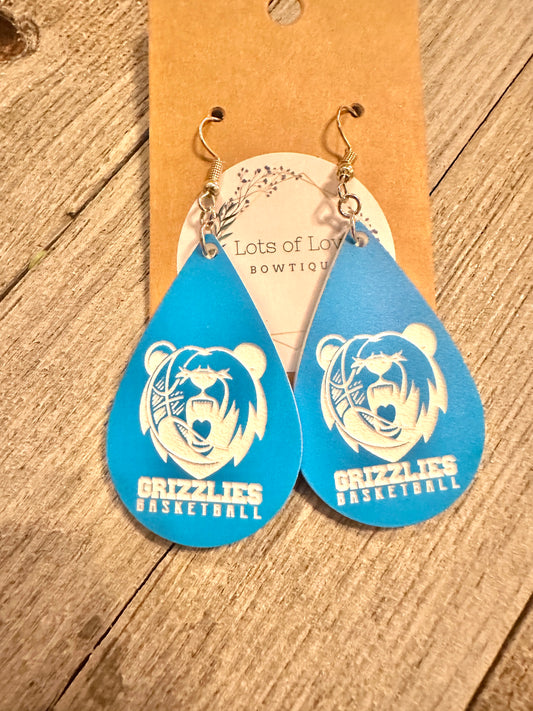Grizzly Basketball Earrings