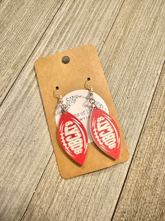 Bobcats Small Football Earrings