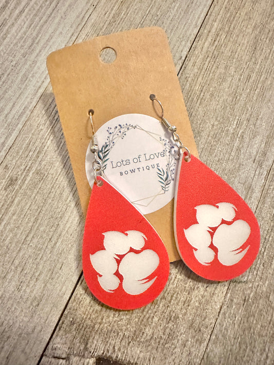 Red Paw Earrings