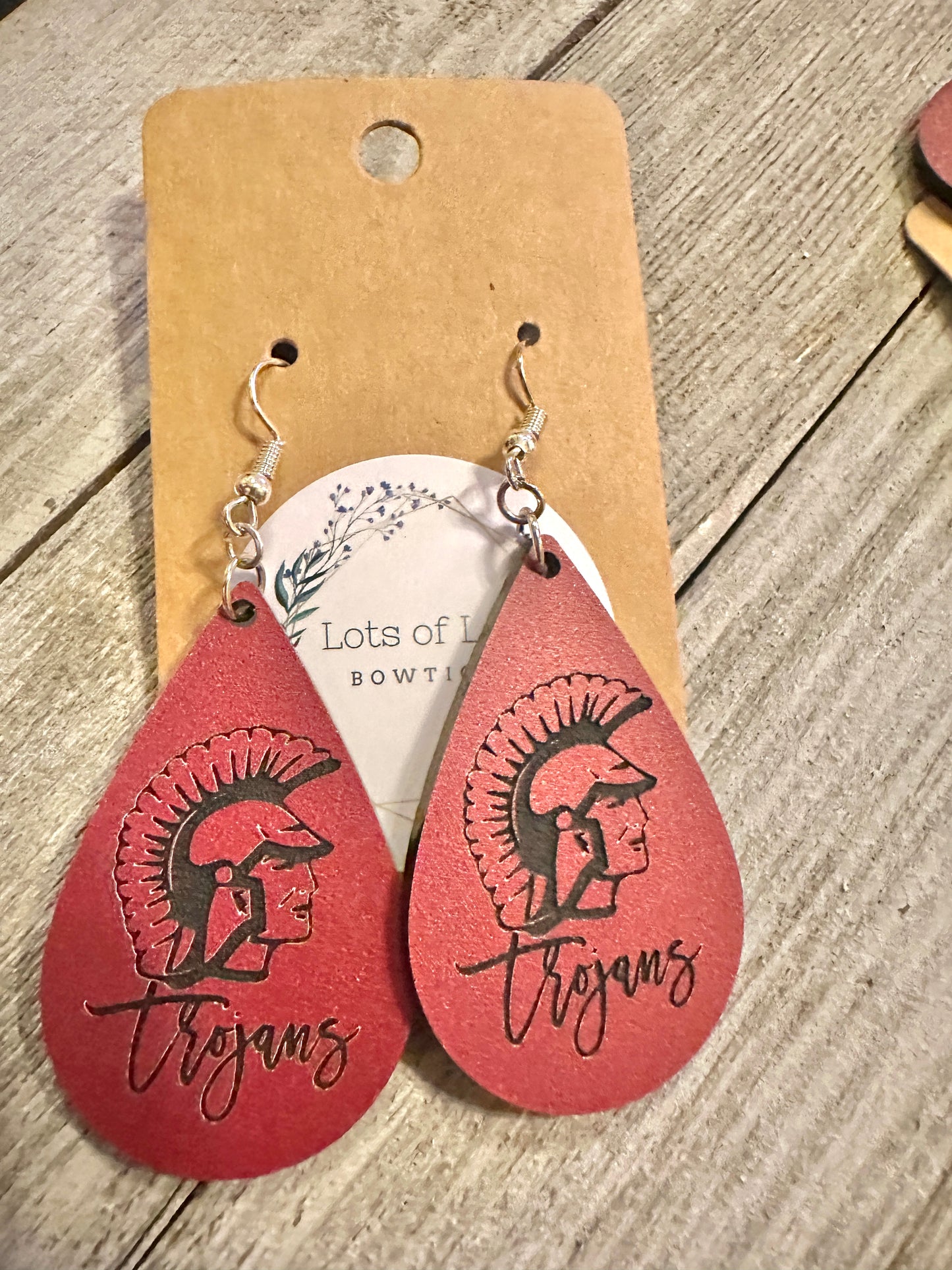 Trojan Mascot Teardrop Earrings