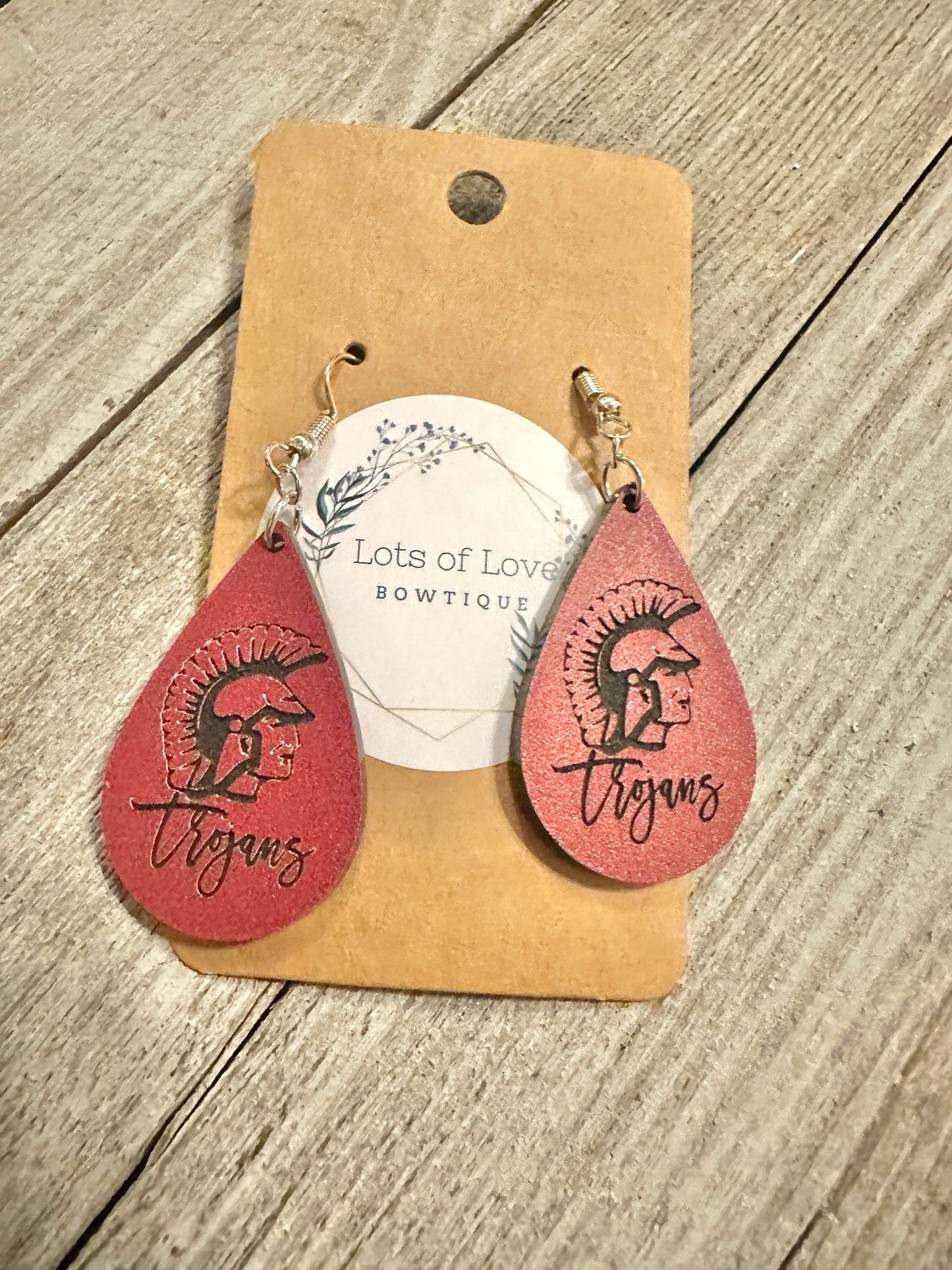 Trojan Small Mascot Teardrop Earrings
