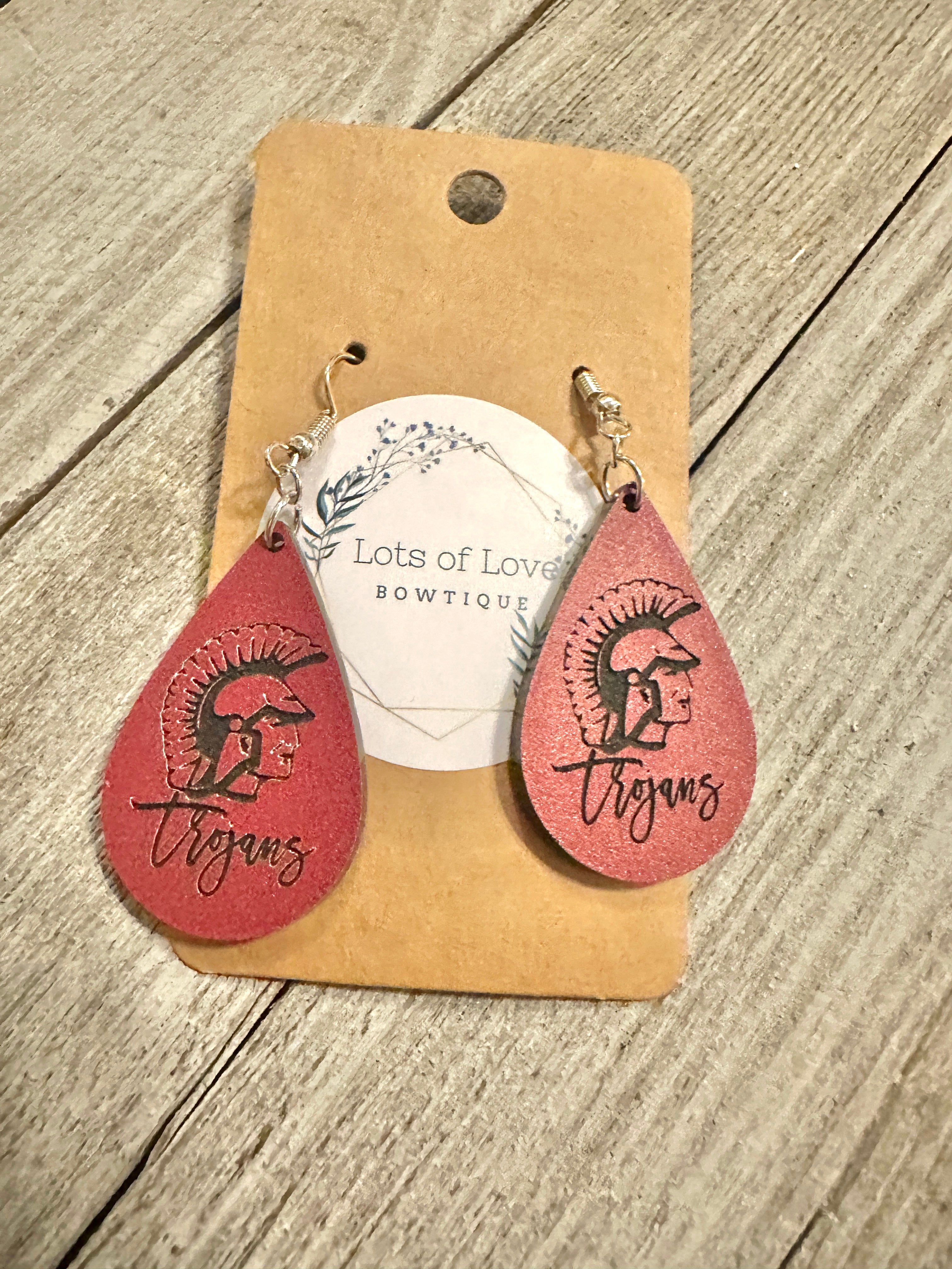 Trojan Small Mascot Teardrop Earrings