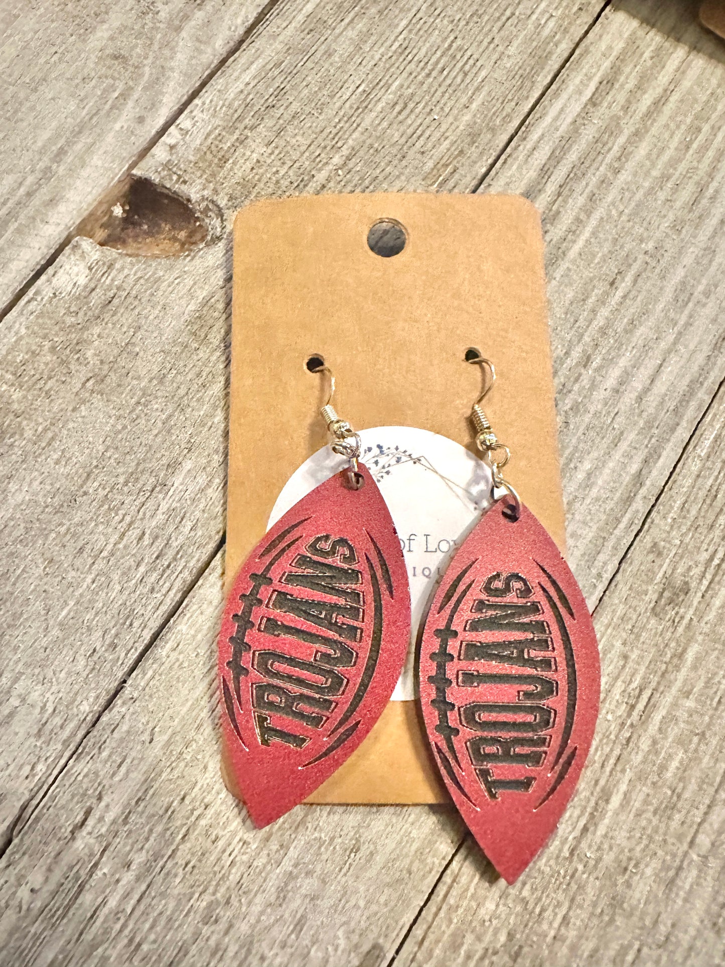Trojan Football Earrings