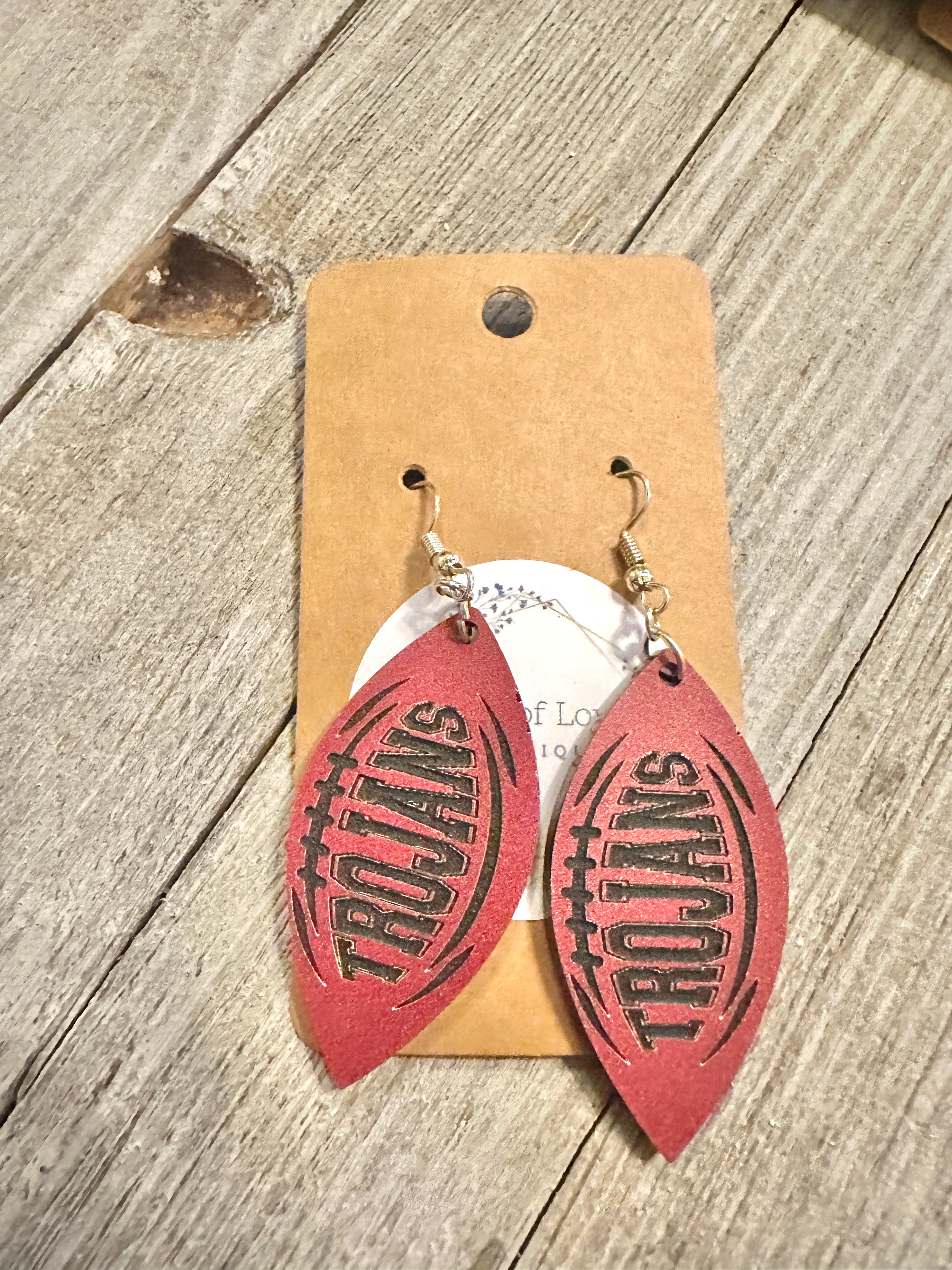 Trojan Football Earrings