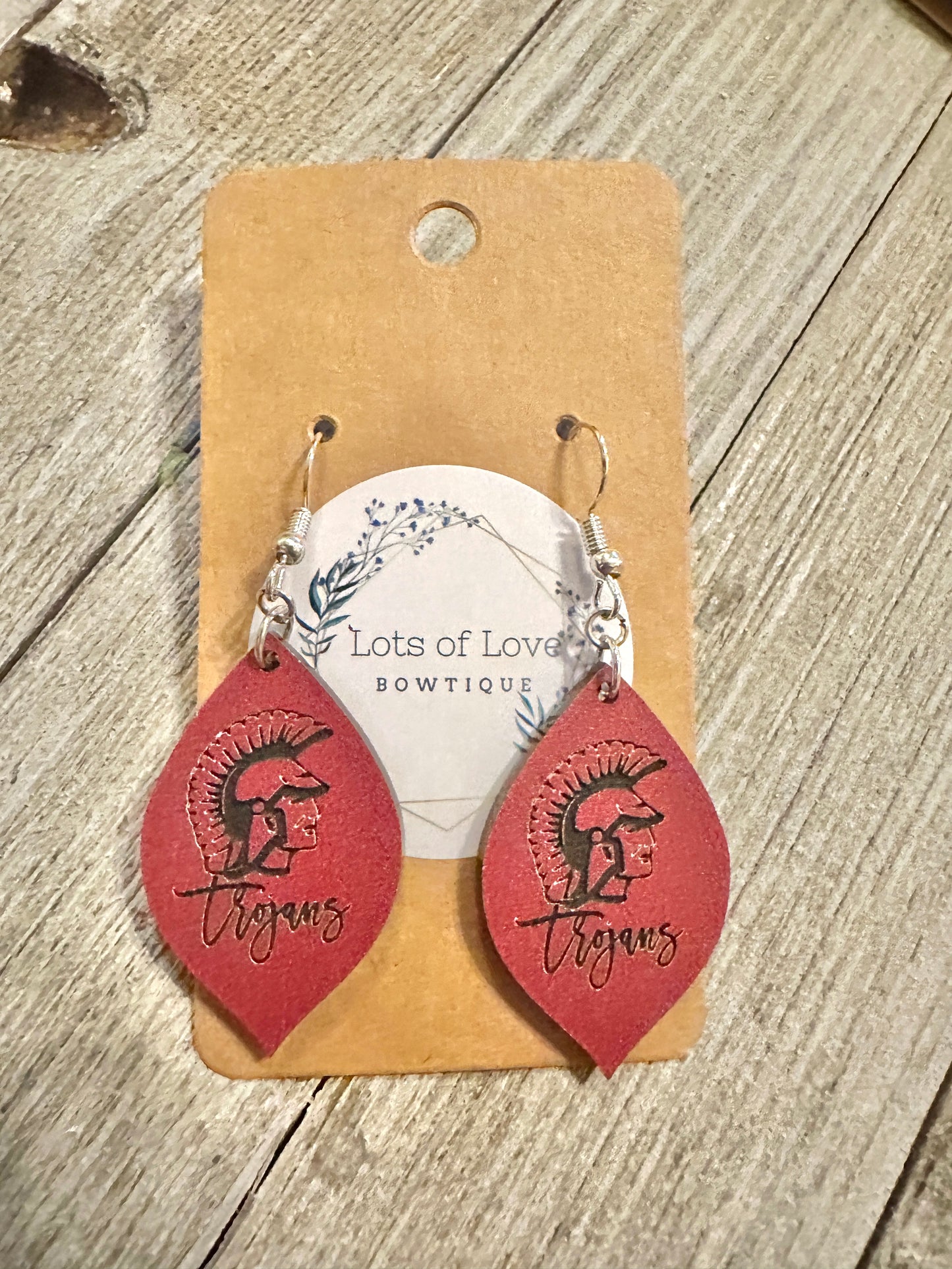 Trojan Small Mascot Double Point Earrings