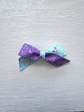 Purple Glitter and Floral Blakely Bow