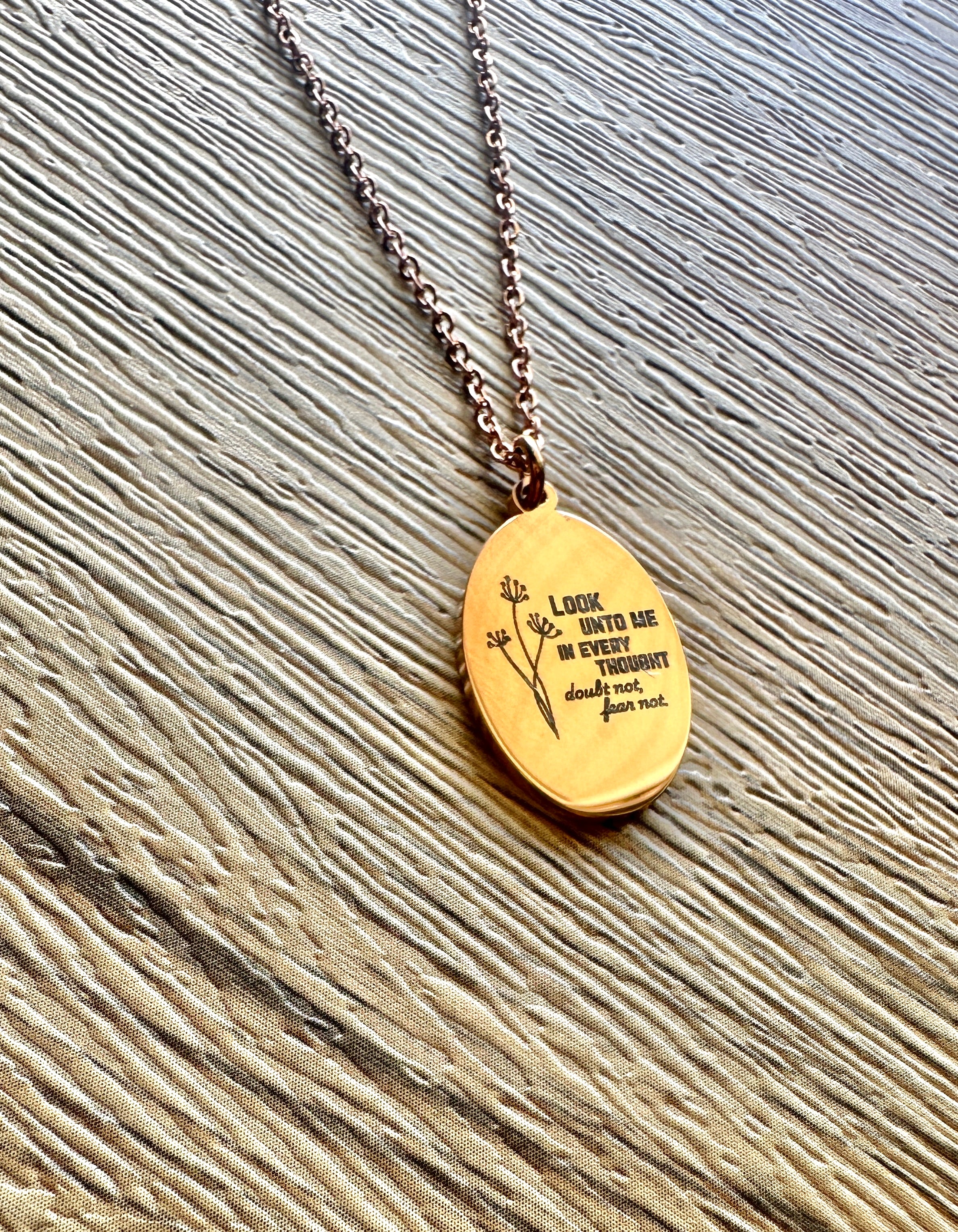 Look Unto Christ Oval Wildflower Necklace- 2025 Youth theme
