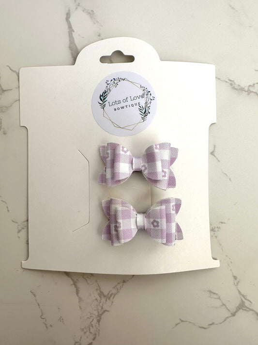 Purple Daisy Payton Bow Pigtail set