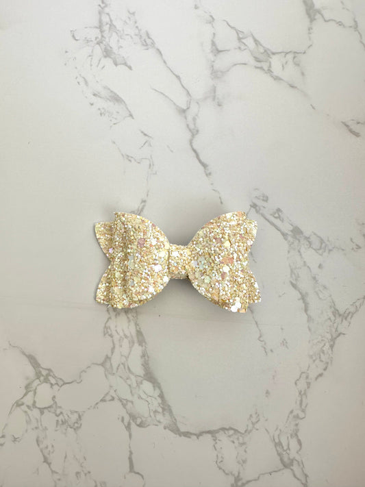 Light Yellow Glitter Payton Bow