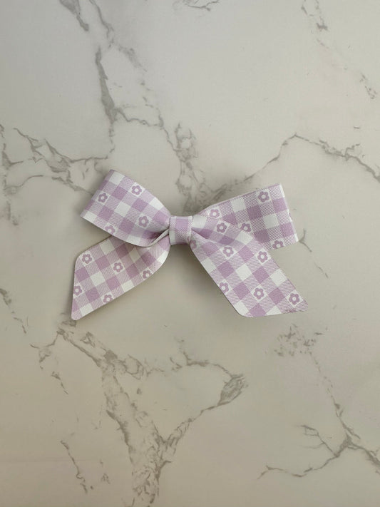 Purple Daisy Plaid Blakley Bow