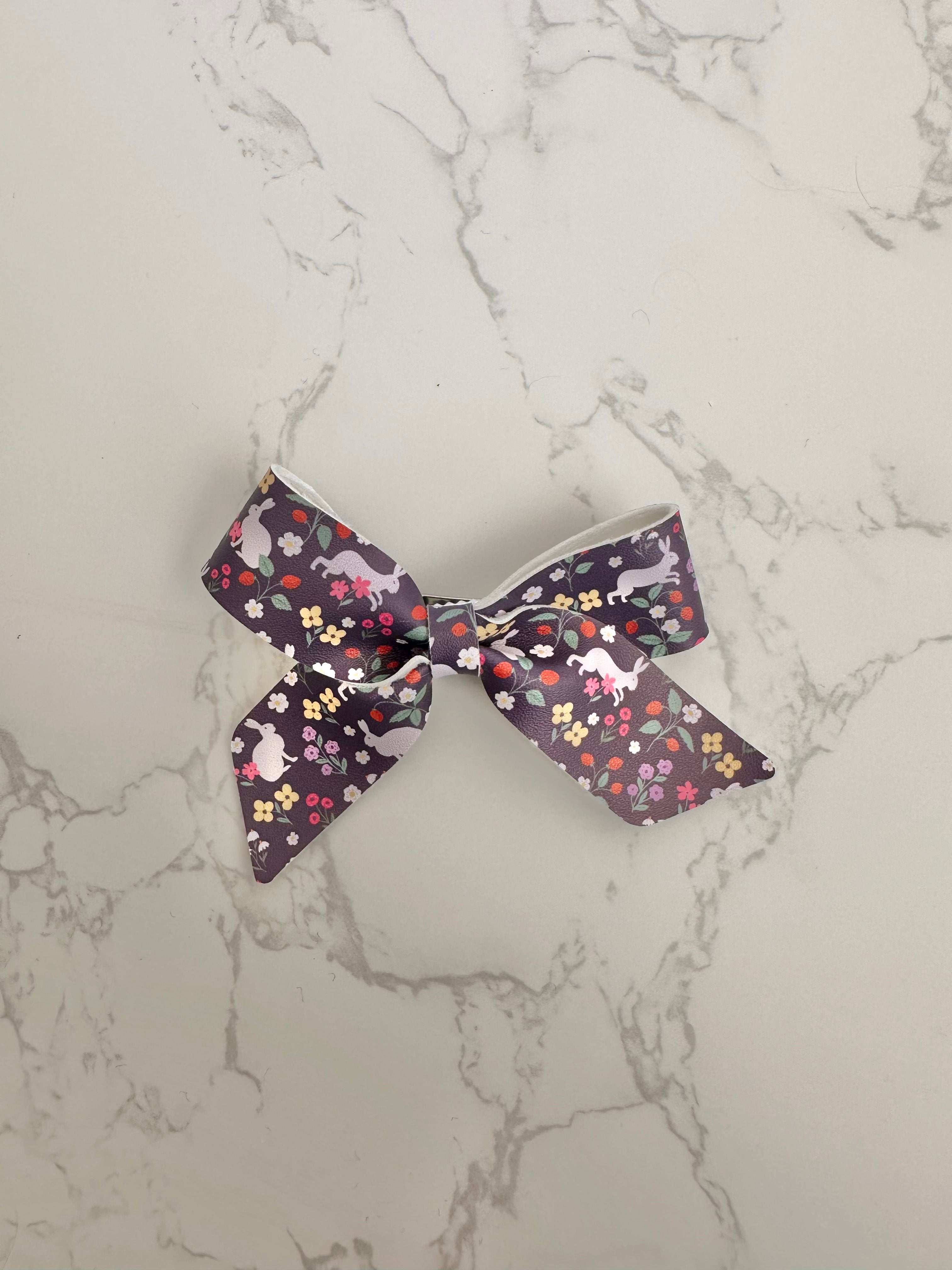 Dark Bunny Floral Blakley Bow