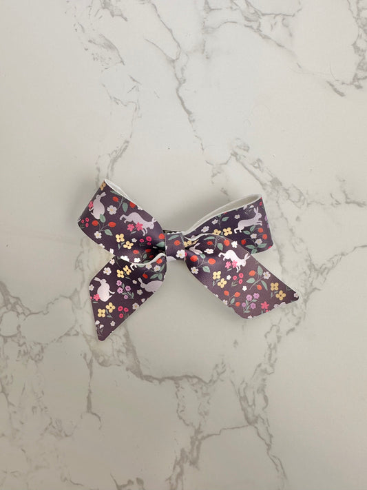 Dark Bunny Floral Blakley Bow