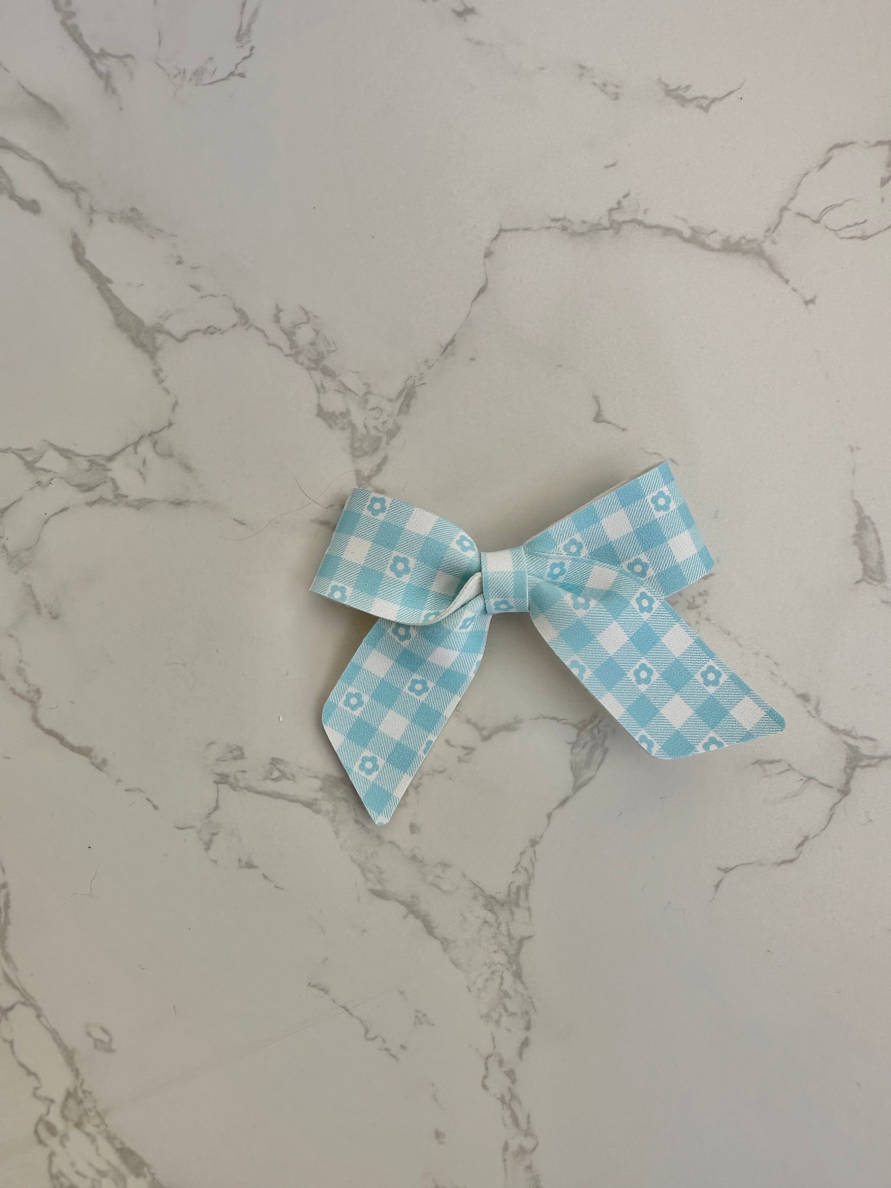Blue Daisy Plaid Blakely Bow
