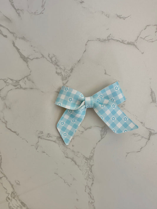 Blue Daisy Plaid Blakely Bow