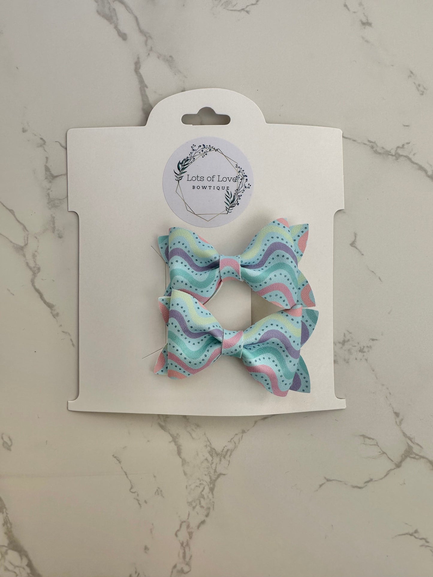 Pastel Wave Jordyn Bow Pigtail set