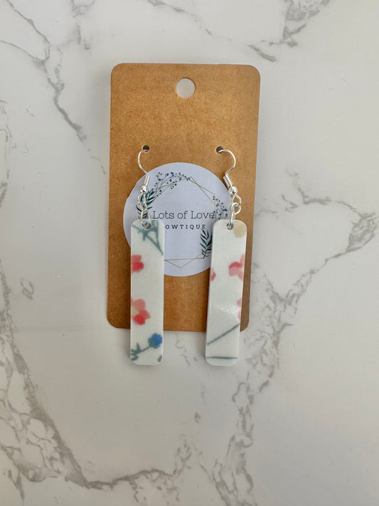 Spring Floral Bar Earrings