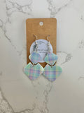 Spring Plaid Diamond Drop Earrings