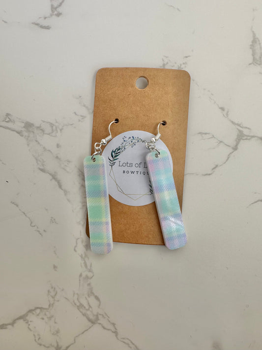 Spring Plaid Bar Earrings
