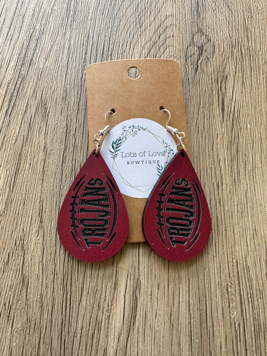 Trojan Football Teardrop Earrings