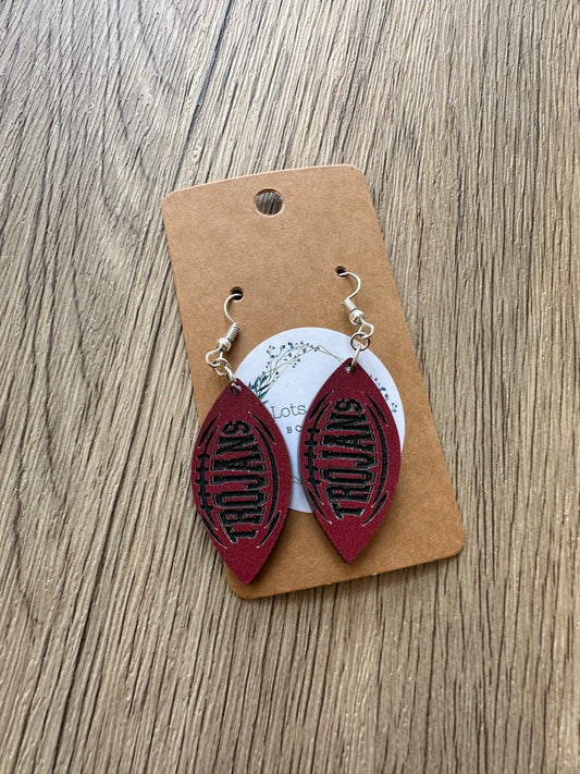 Trojan Mini Football Earrings