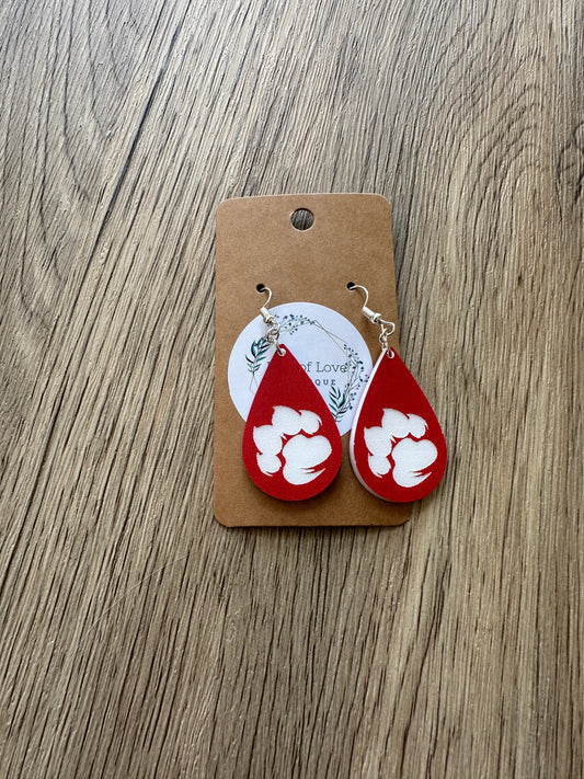 Madison Mini Paw Teardrop Earrings