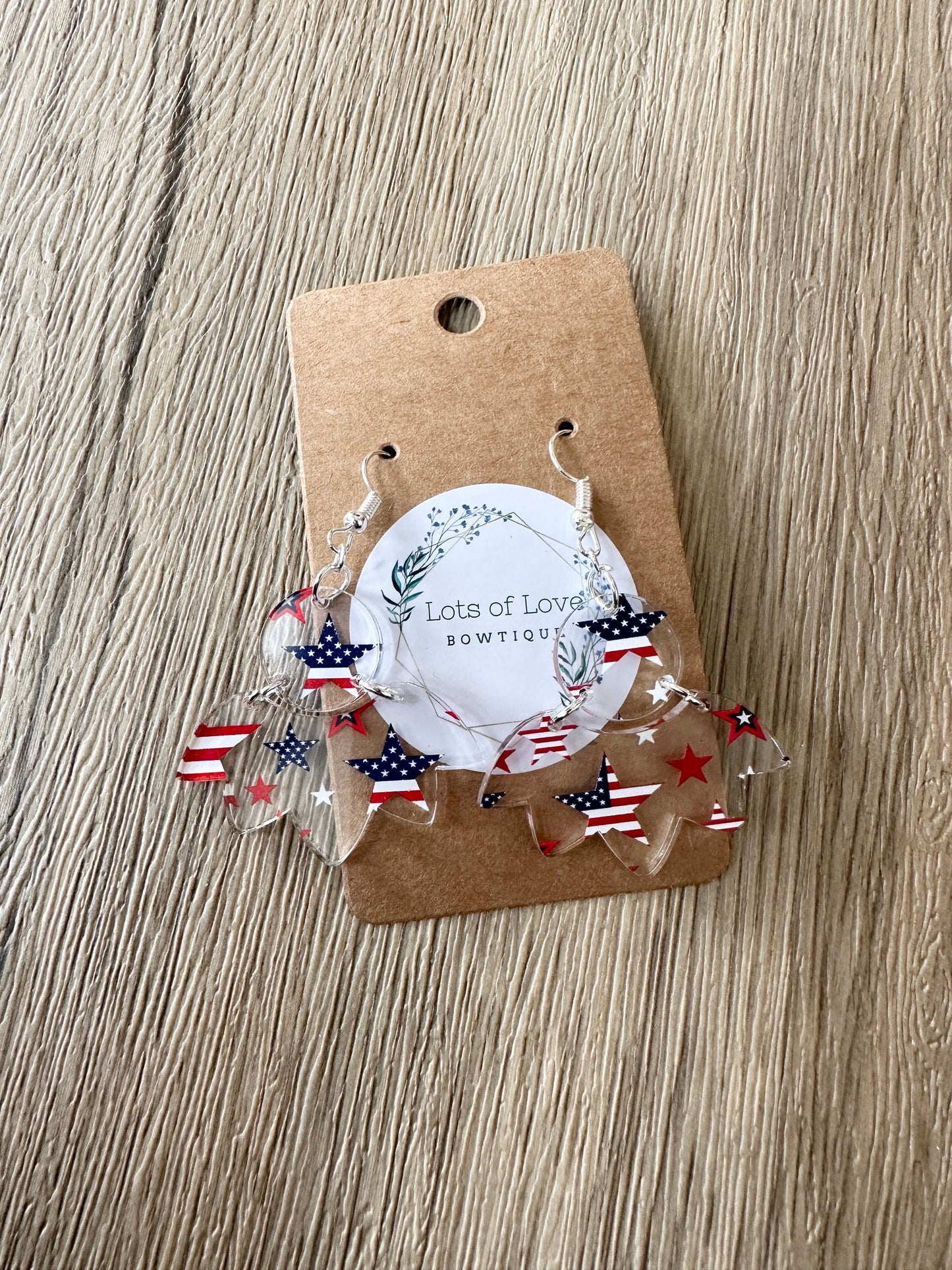 Patriotic Fan Earrings