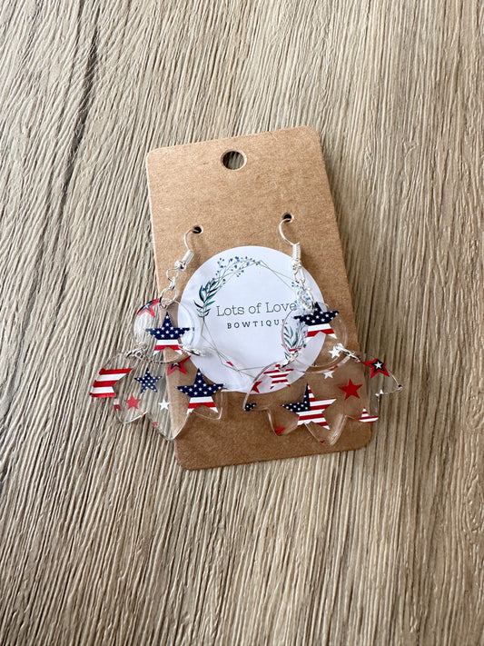 Patriotic Fan Earrings