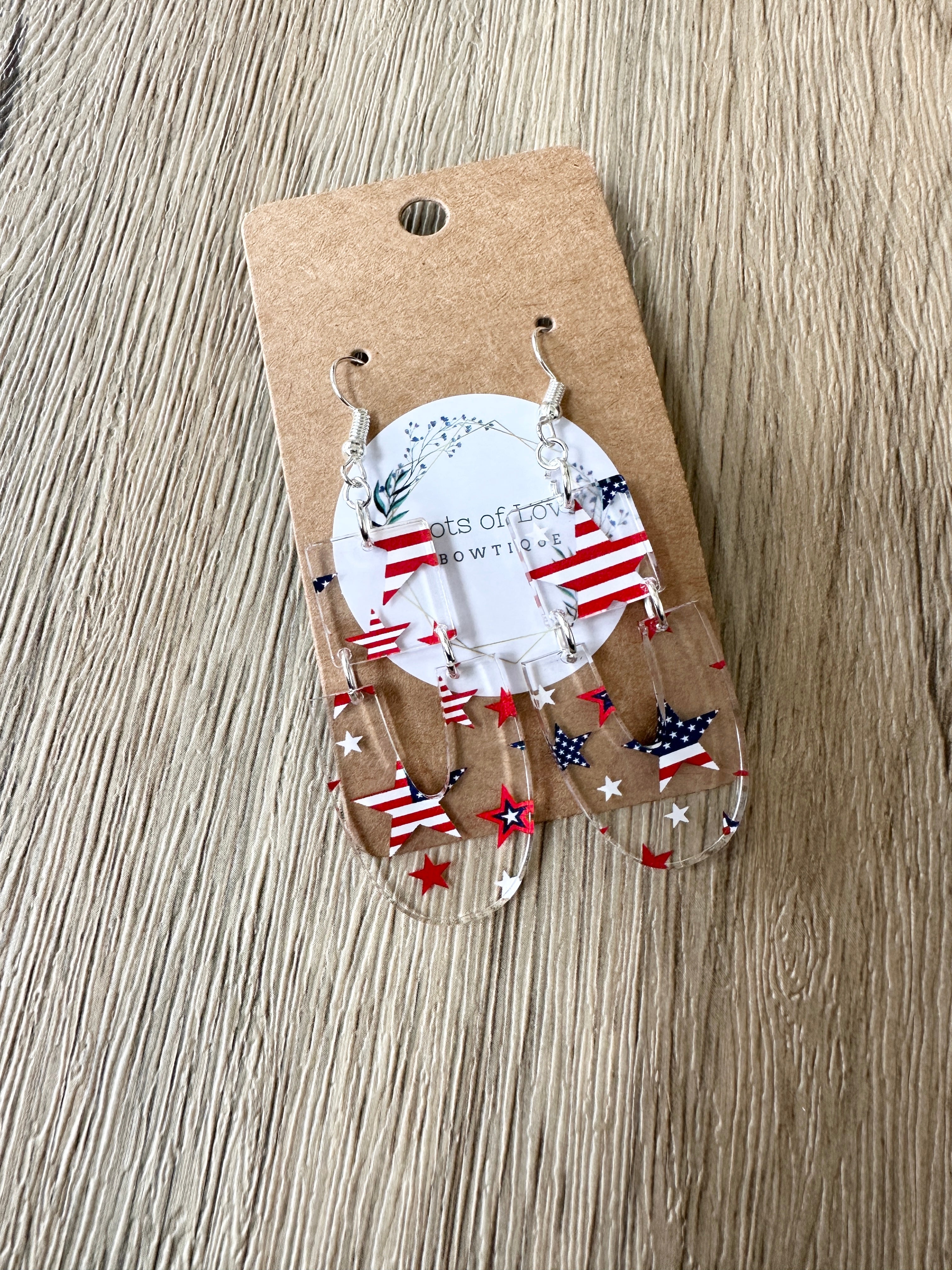 Patritoic Arch and Square Earrings