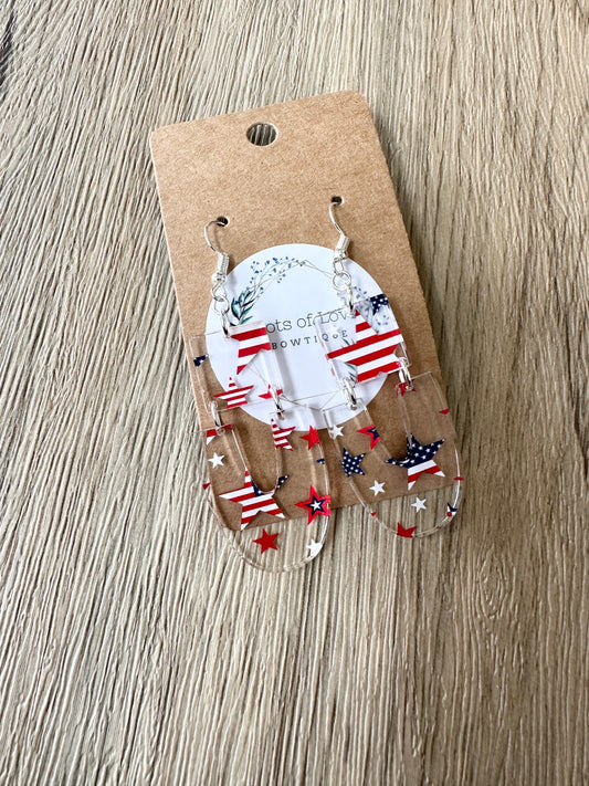 Patritoic Arch and Square Earrings