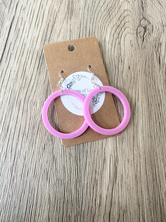 Bubble Gum Circle Earrings
