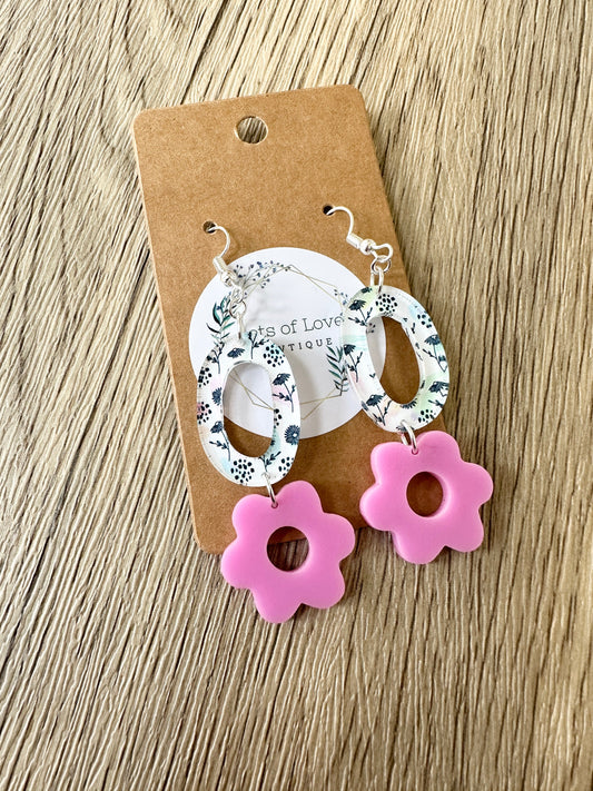 Floral and Daisy Drop Earrings
